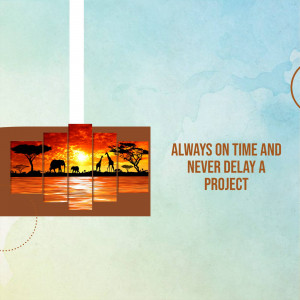 African wildlife silhouette against a sunset with motivational text.