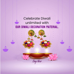 Diwali decoration material with lamps and floral earrings