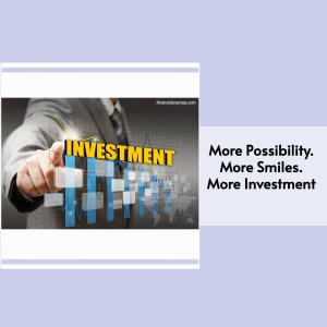 A man pointing towards a digital investment graph with the word 'INVESTMENT' prominently displayed.