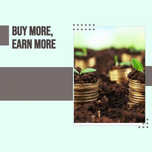 Stacks of coins with small plants growing out of them, representing financial growth and investment.