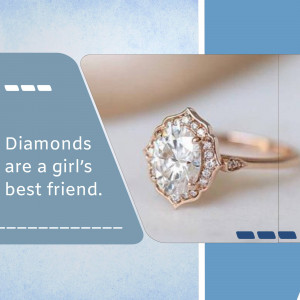 Close-up of a rose gold diamond engagement ring with a halo setting.