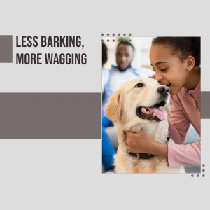 A young girl hugging a golden retriever dog while a man looks on smiling.