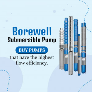 Image of various Borewell Submersible Pumps with a 'Buy Pumps' call to action.