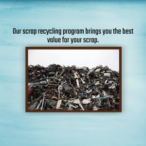 Image of scrap metal pile promoting a recycling program.