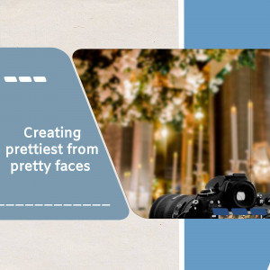 Wedding photography setup with camera and candles