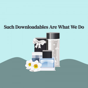 Assortment of luxury skincare and perfume products arranged on a teal surface.