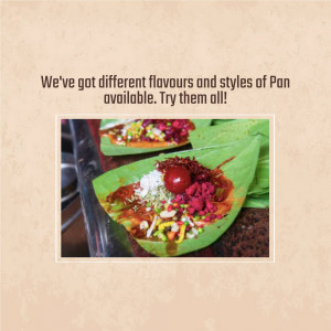 Close-up of colorful Pan served on betel leaves