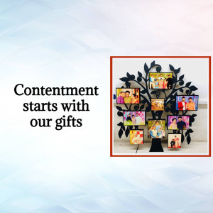 Black photo tree collage with multiple family pictures