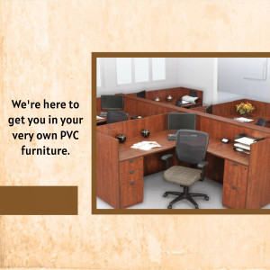 Office cubicles with computers and furniture