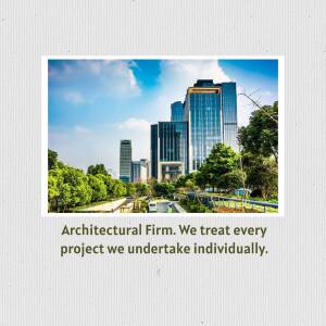 Modern Cityscape With Architectural Firm Branding Post For LinkedIn