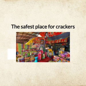 A colorful shop filled with various types of firecrackers in India.
