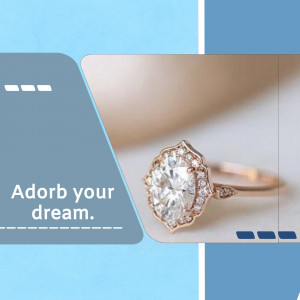 Close-up of a rose gold engagement ring with a sparkling diamond