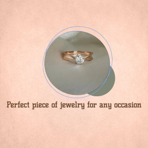 Close-up of a rose gold solitaire engagement ring with a sparkling diamond.