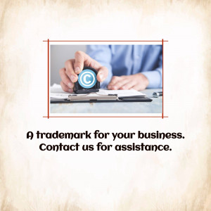 Hand stamping a copyright symbol on documents