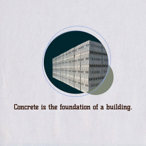 Abstract illustration of concrete blocks with text