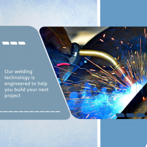 Close-up of a welding torch in action with sparks flying