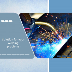 Close-up of a welding torch in action with sparks flying