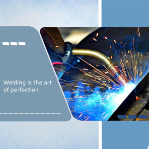 Close-up of a welding process with sparks flying