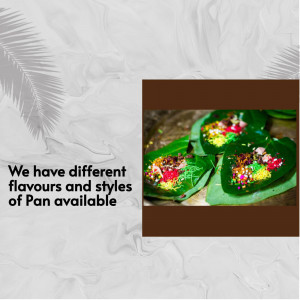 Close-up of colorful Pan (betel leaf preparation) with various toppings