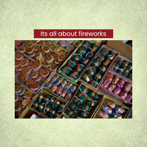 Assortment of colorful fireworks in boxes