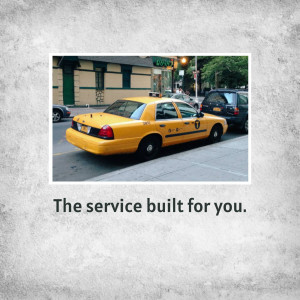 Yellow taxi cab parked on a city street in New York