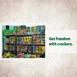 A shop shelf filled with various brands and types of firecrackers.