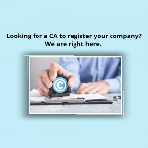 Hand stamping a document with a 'C' copyright symbol, representing company registration services.