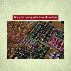 Assortment of colorful fireworks for Diwali celebration
