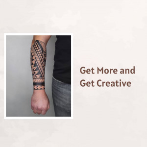 Close-up of a Polynesian-style tattoo on a person's arm