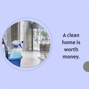 Cleaning supplies and a clean home interior