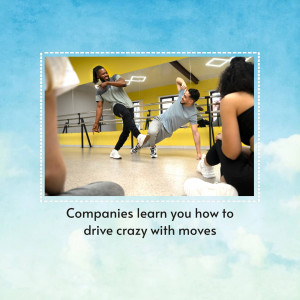 People enjoying a lively dance class in a studio.