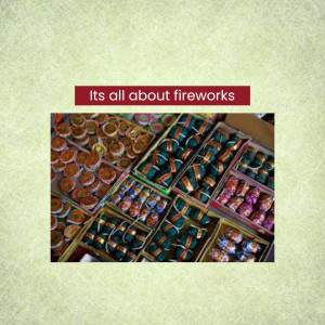 Assortment of colorful fireworks for Diwali celebration