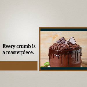 Close-up of a rich chocolate cake with chocolate drizzle and toppings