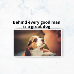 Image of a man and his dog with a quote about the bond between them.