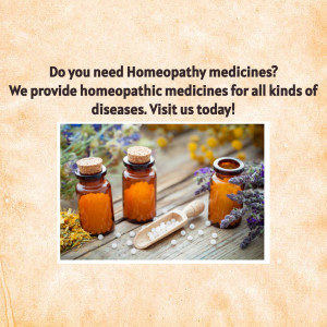 Homeopathic medicines in small bottles with herbs and pills