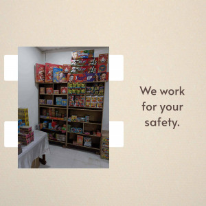 Shelves filled with various board games in a storage room