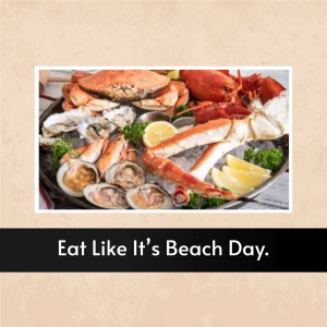 A large platter of various seafood including crab, lobster, oysters, and clams.