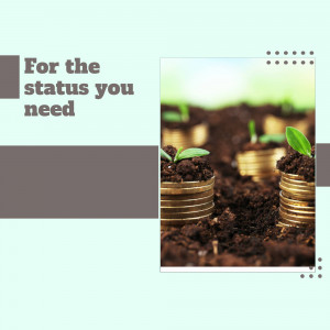 Small plants growing out of stacks of coins, symbolizing financial growth.