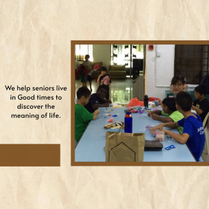 Children and seniors interacting during an activity at Good Times center.