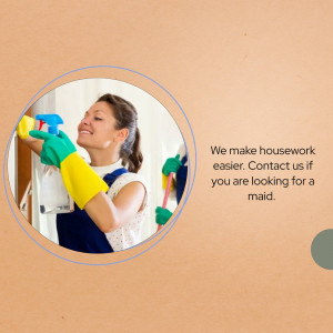 Woman cleaning a mirror with spray and cloth