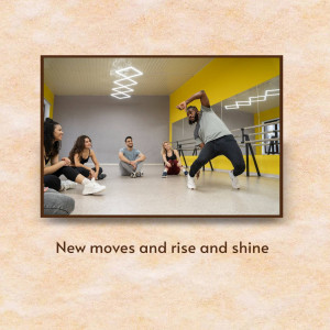 Group of people in a dance studio practicing modern dance.