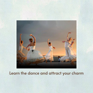 Group of ballet dancers performing on a beach at sunset