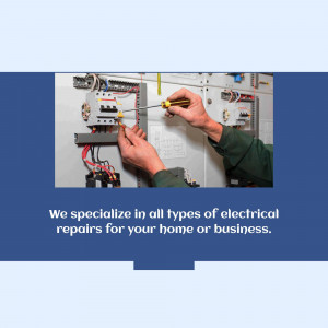Electrician working on a circuit breaker panel