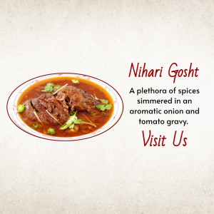 Close-up of Nihari Gosht, a traditional meat stew