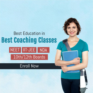 Student with books promoting coaching classes for competitive exams