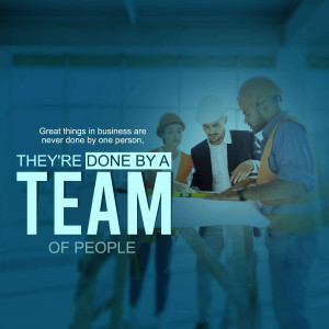 Teamwork In Construction Social Media Post For Twitter