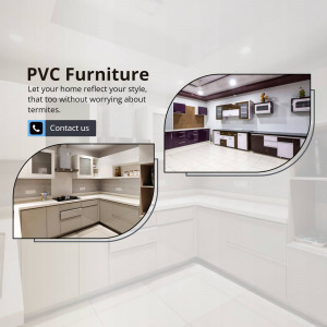 Modern kitchen cabinets and furniture made of PVC material