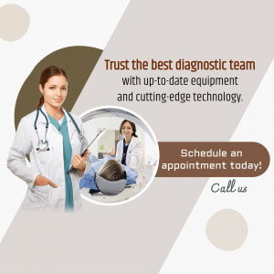 Doctor with medical equipment and team performing diagnostics