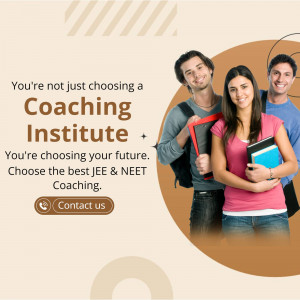 Students with books promoting JEE & NEET coaching