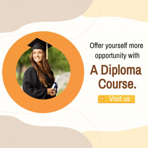 Image of a graduate with text promoting a diploma course.